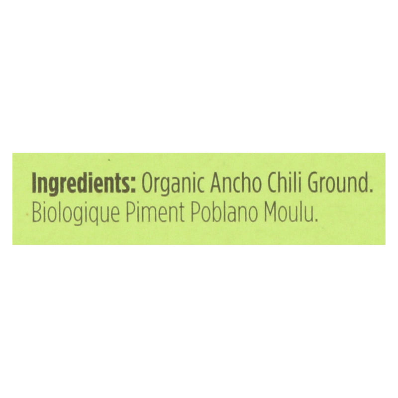 Spicely Organics - Organic Ground Ancho Chili Powder (Pack of 6 - 0.45 Oz.) - Cozy Farm 