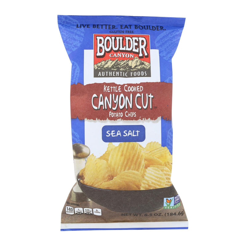 Boulder Canyon Natural Kettle Cooked Canyon Cut Potato Chips (12 - 6.5 Oz. Bags) - Cozy Farm 