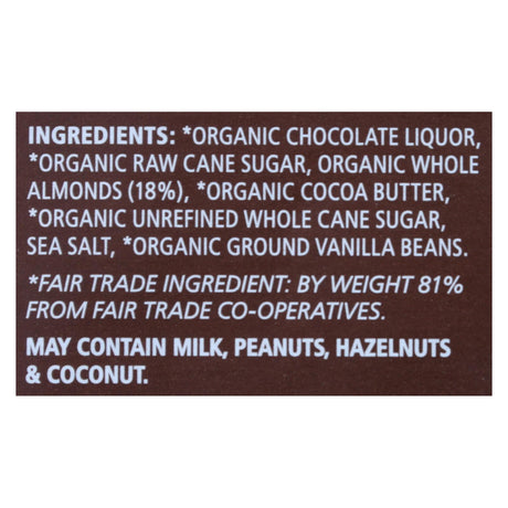 Equal Exchange Organic Dark Chocolate with Almond and Sea Salt (Pack of 10) - 3.5 Oz. - Cozy Farm 