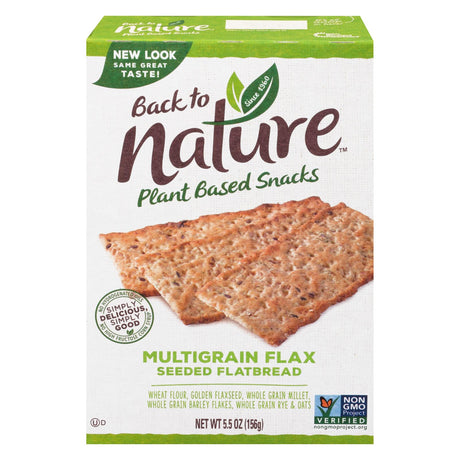 Back To Nature Organic Multigrain Flax Seed Flatbread Crackers (Pack of 6 - 5.5 Oz.) - Cozy Farm 