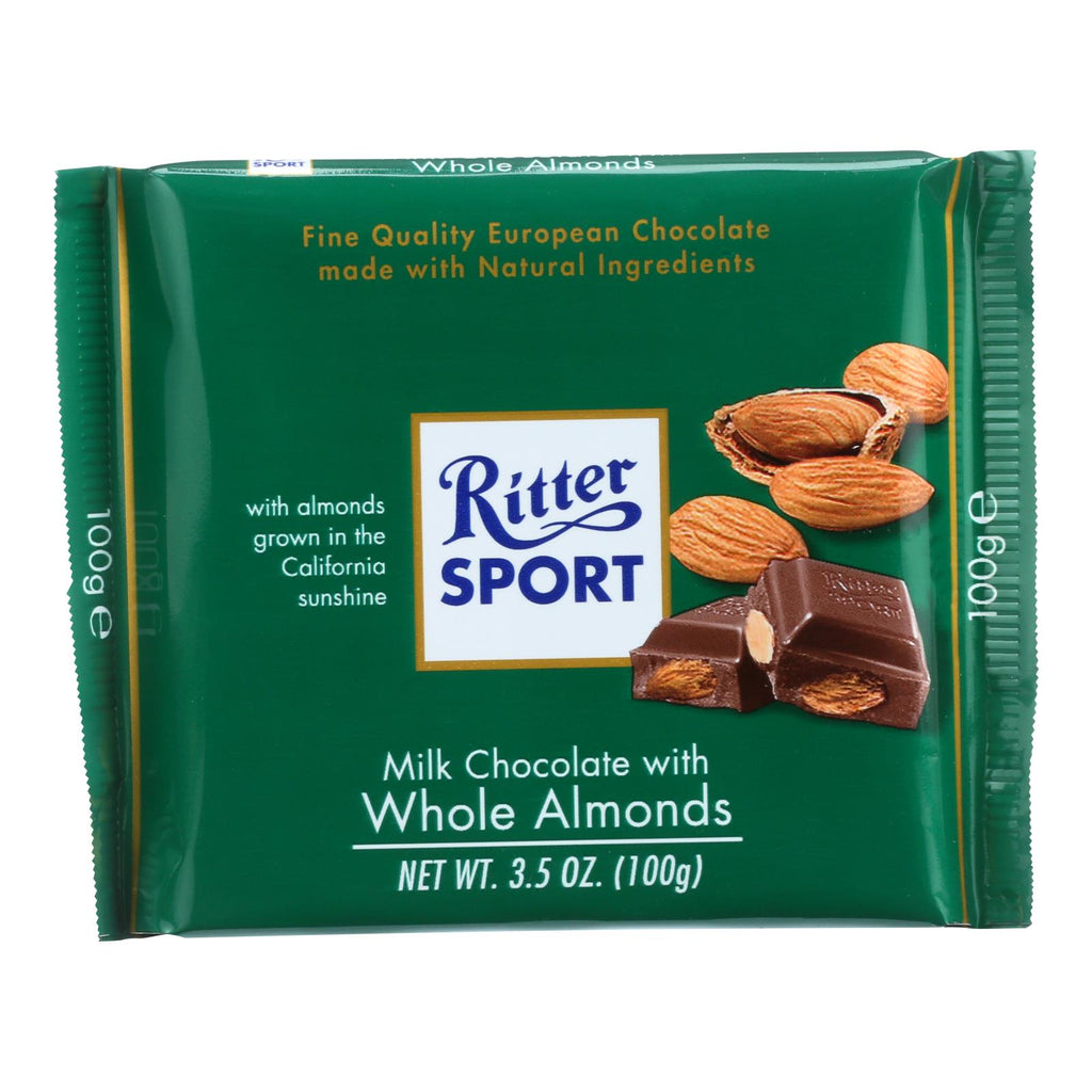 Ritter Sport Chocolate Bar - Milk Chocolate - Whole Almonds - 3.5 Oz Bars - Case Of 11 - Cozy Farm 