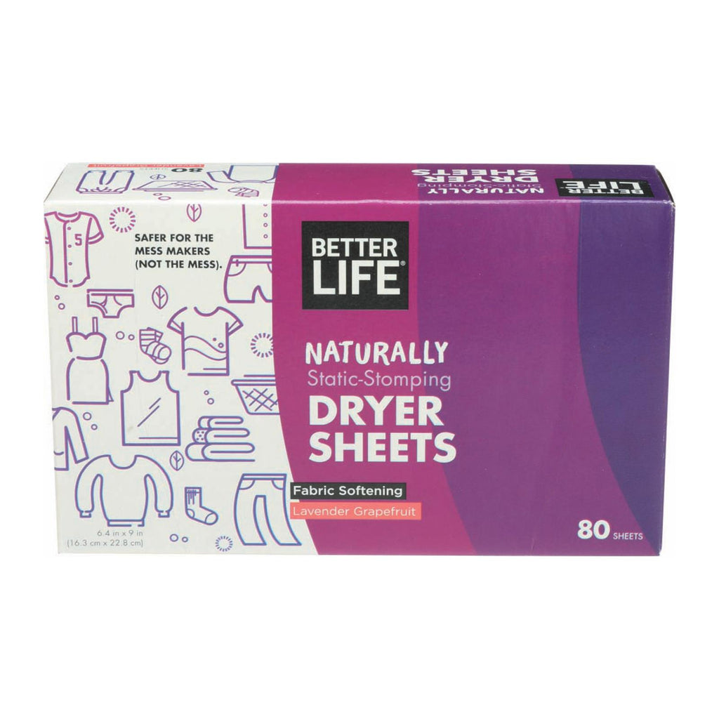 Better Life Lavender & Grapefruit Dryer Sheets - 6 Pack, 80 Sheets - Cozy Farm 