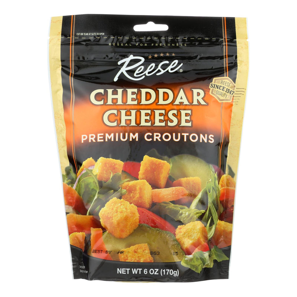 Reese Premium Cheddar Cheese Croutons (Pack of 12 - 6 Oz.) - Cozy Farm 