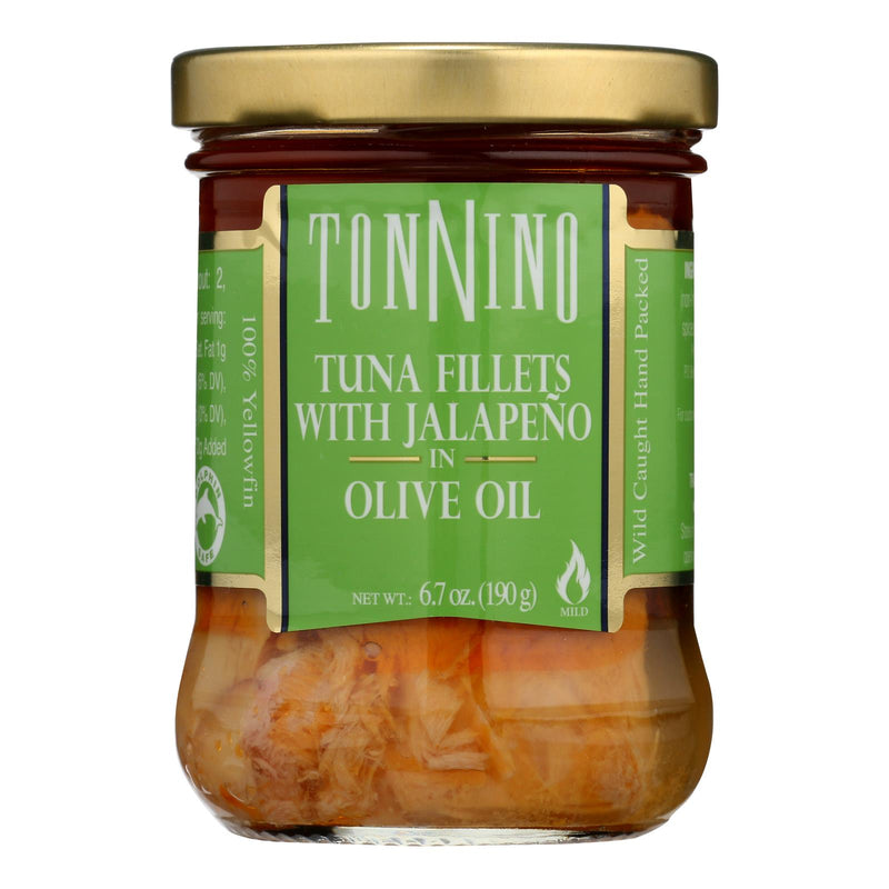 Tonnino Premium Wild Caught Tuna Fillets Infused with Zesty Jalapeno in Olive Oil (Pack of 6 - 6.7 Oz.) - Cozy Farm 