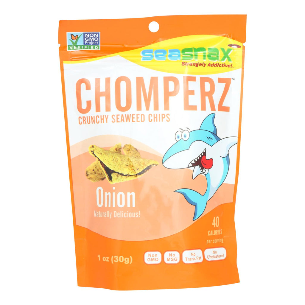 Seasnax Chomperz Onion Crunchy Seaweed Chips (Pack of 8 - 1 Oz.) - Cozy Farm 