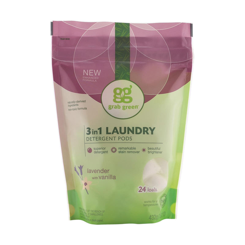Grab Green Laundry Detergent Sheets - Vanilla, 24-Count Pack - Cozy Farm 