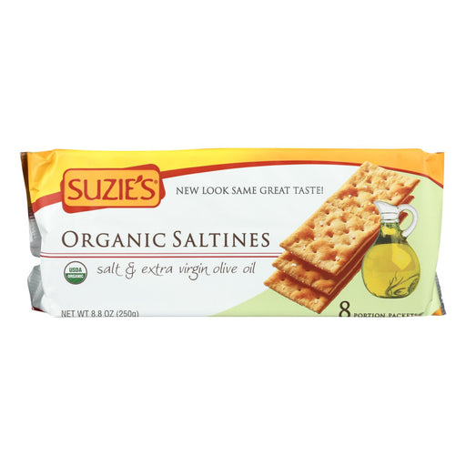 Suzie's Organic Saltines (Pack of 12) - Salt and Extra Virgin Olive Oil - 8.8 Oz - Cozy Farm 