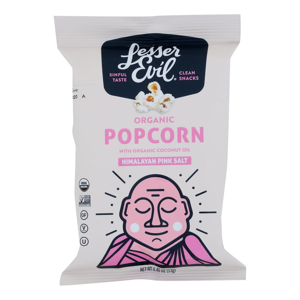Organic Air-Popped Popcorn (Pack of 12) - Lesser Evil Himalayan Pink Salt, 8.46 Oz Each - Cozy Farm 