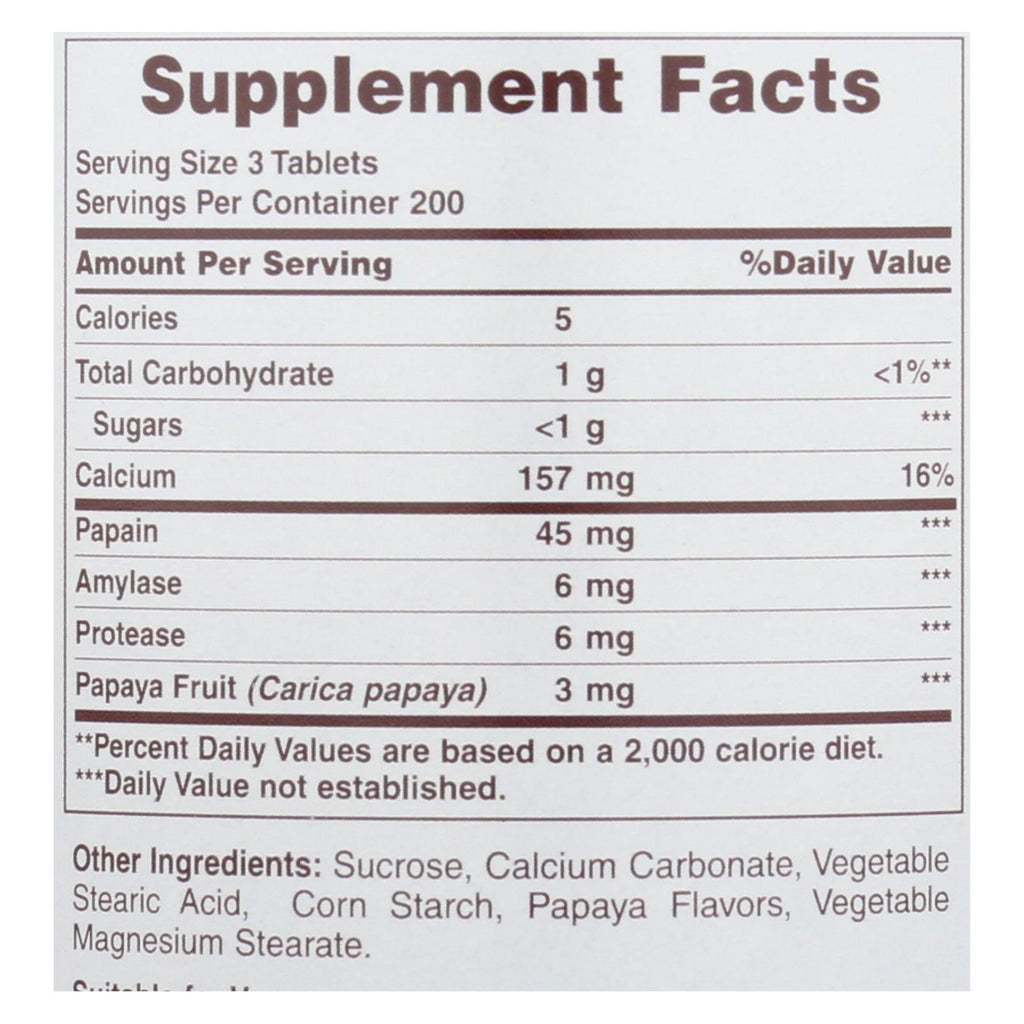 American Health Original Papaya Enzyme Chewable (Pack of 600 Tablets) - Cozy Farm 
