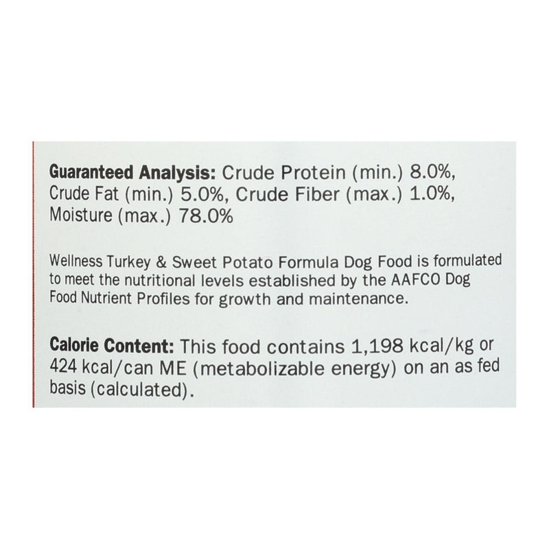 Wellness Pet Products Dog Food - Turkey and Sweet Potato Recipe (Pack of 12) - 12.5 Oz. - Cozy Farm 