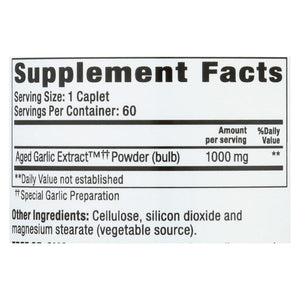 Kyolic Aged Garlic Extract Caplets | Supports Cardiovascular Health | 1000mg per Caplet | 60 Caplets - Cozy Farm 