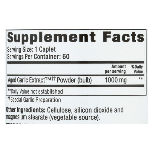 Kyolic Aged Garlic Extract Caplets | Supports Cardiovascular Health | 1000mg per Caplet | 60 Caplets - Cozy Farm 