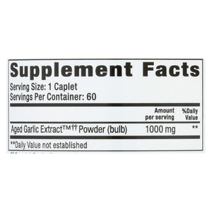 Kyolic Aged Garlic Extract Caplets | Supports Cardiovascular Health | 1000mg per Caplet | 60 Caplets - Cozy Farm 