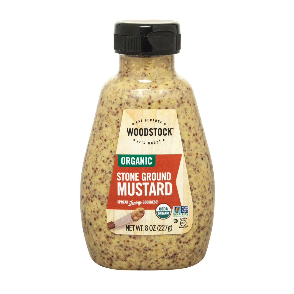 Woodstock Organic Stone Ground Mustard, 8 Oz (Pack of 12) - Cozy Farm 