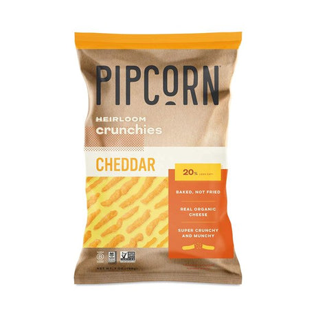 Pipcorn Crunchies Cheddar, 7 Oz Bags (Pack of 12) - Cozy Farm 