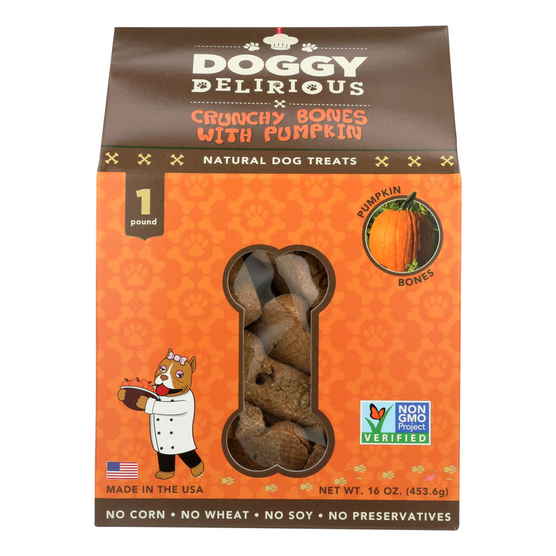 Doggy Delirious Dog Treats - Pumpkin Bones (Pack of 6) 16 Oz - Cozy Farm 