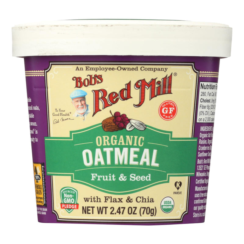 Bob's Red Mill Organic Fruit & Seed Oatmeal Cups, Gluten-Free, 2.47 Oz (Case of 12) - Cozy Farm 