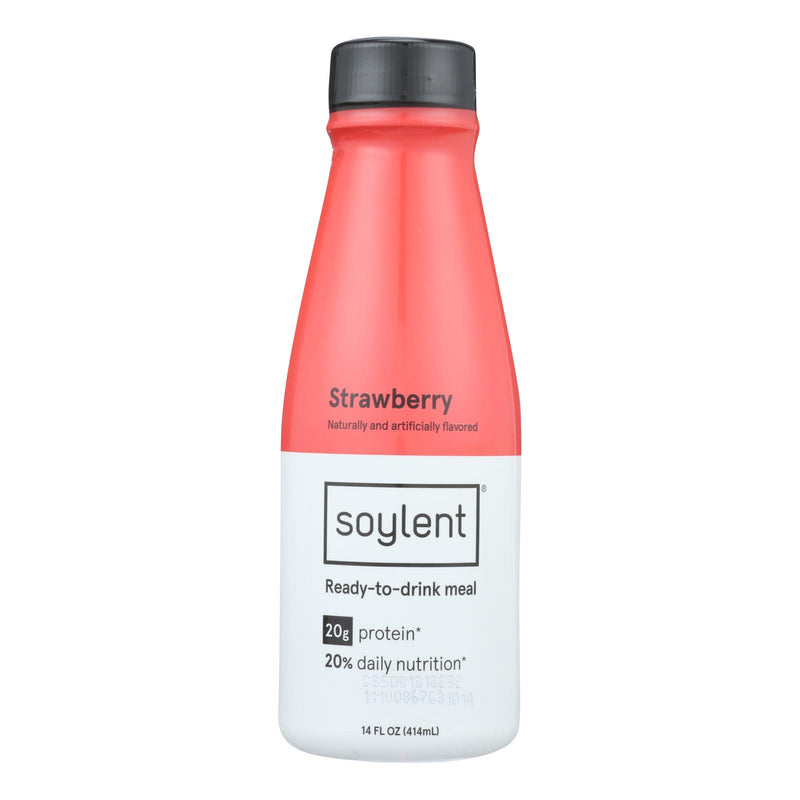 Soylent Strawberry Ready-to-Drink Meal – Complete Nutrition, Rich in Protein - (12 Pack, 14 Fl Oz) - Cozy Farm 