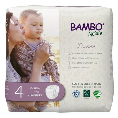 Bambo Nature Sensitive Diapers - Size 4 (Pack of 6 - 27 Ct) - Cozy Farm 