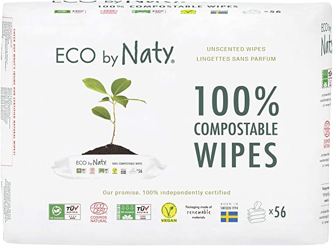Eco by Naty Unscented Baby Wipes, 168-Count Pack - Cozy Farm 