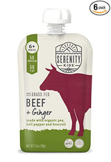 Serenity Kids Beef with Gingr Puree (Pack of 6 - 3.5 Oz) - Cozy Farm 