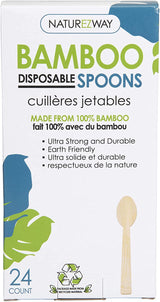 Naturezway Biodegradable Bamboo Disposable Spoons (24 Ct) - Cozy Farm 