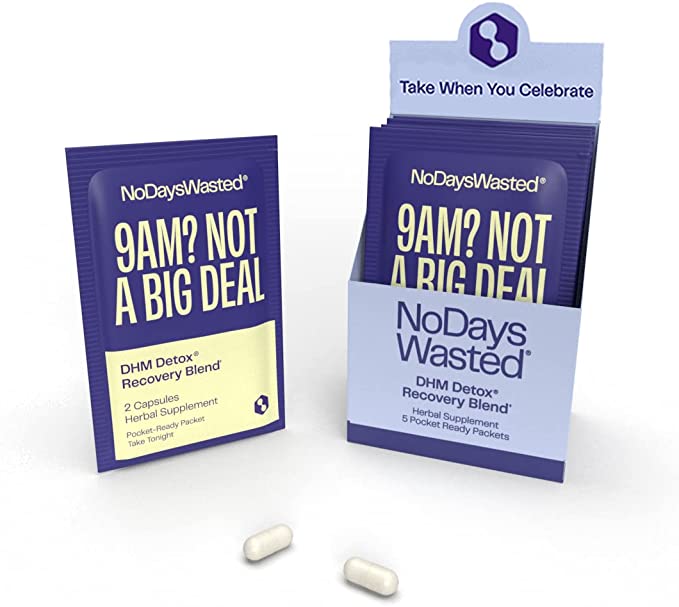 No Days Wasted DHM Detox Recovery - 5 Pack (2 Capsules Each) Helps Restore Body - Cozy Farm 