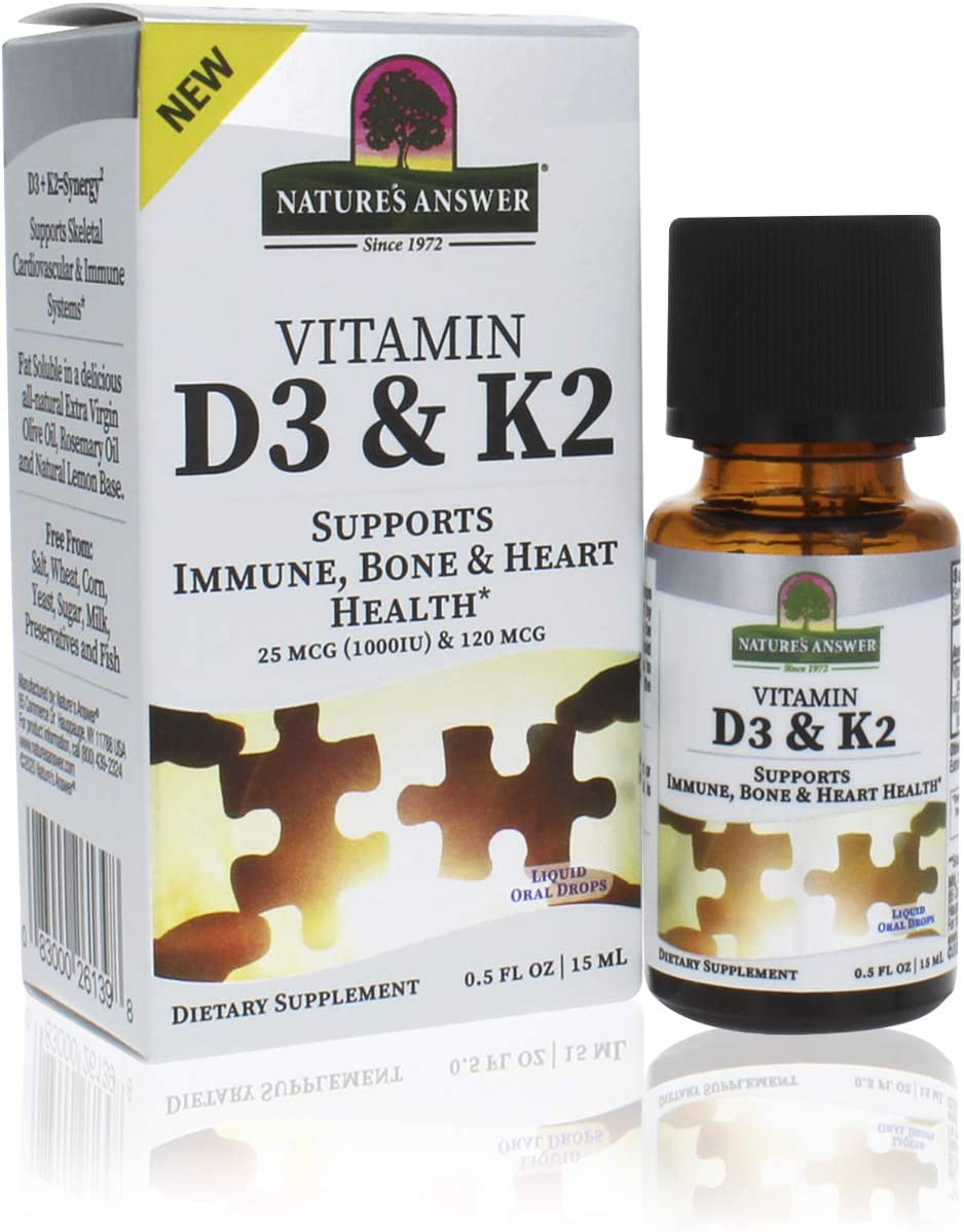Nature's Answer Vitamin D3 & K2 Drops, 0.5 Fl Oz - Cozy Farm 