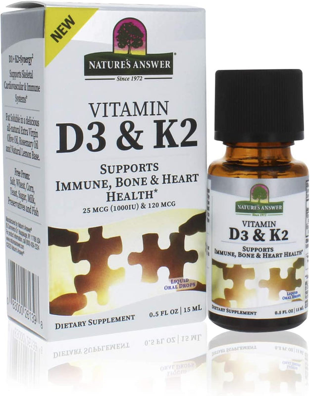 Nature's Answer Vitamin D3 & K2 Drops  0.5 Fl Oz - Cozy Farm 