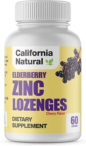 California Natural (Pack of 60) Elderberry Zinc Lozenges - Cozy Farm 