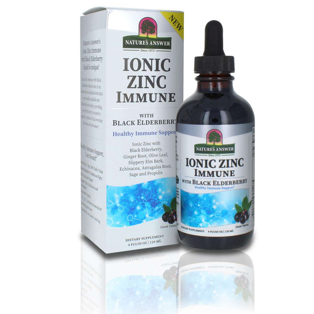Nature's Answer Ionic Zinc Immune Support Elderberry Liquid, 8 Fl Oz (Pack of 4) - Cozy Farm 
