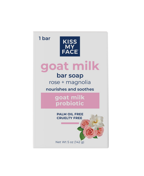 Kiss My Face Triple Milk Bar Soap, Goat Milk and Rose Magnolia, 5 Oz - Cozy Farm 