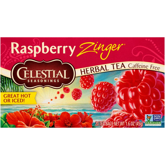 Celestial Seasonings Cold Brew Iced Tea Raspberry Black Tea (Pack of 6-18 Bags) - Cozy Farm 