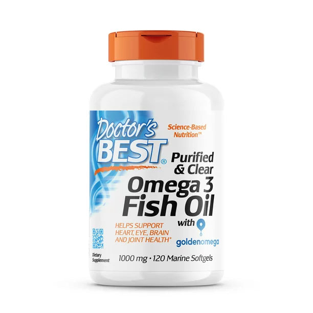 Doctor's Best Fish Oil Omega-3 (Pack of 120 Softgels) 1000mg Per Serving - Cozy Farm 