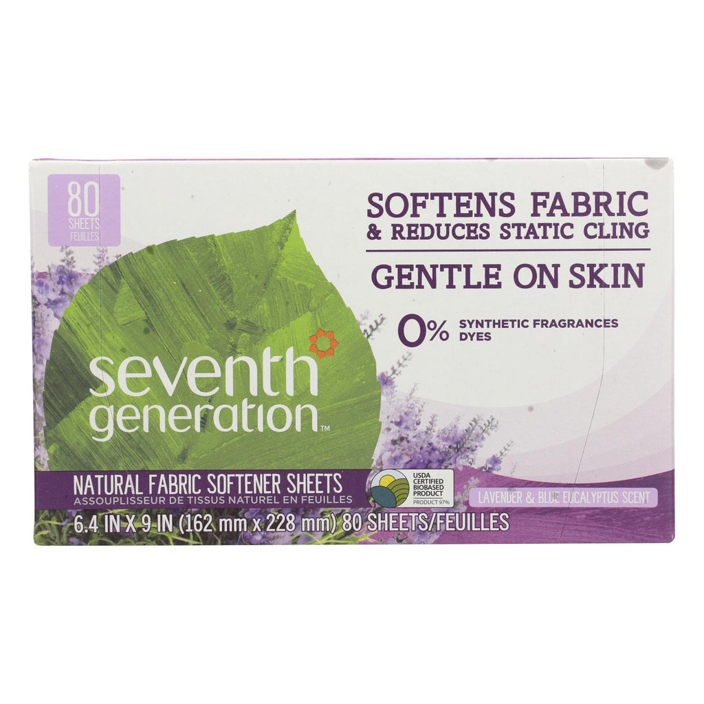 Seventh Generation Fabric Softener Sheets (Pack of 4) - 80 Ct Eucalyptus & Lavender - Cozy Farm 