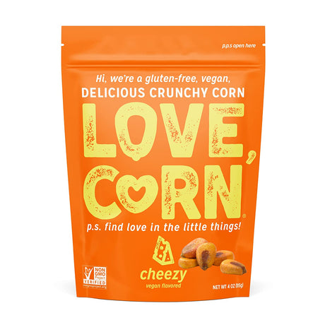 Love Corn - Crunchy Corn Vegan Cheezy (Pack of 6) 4 Oz - Cozy Farm 