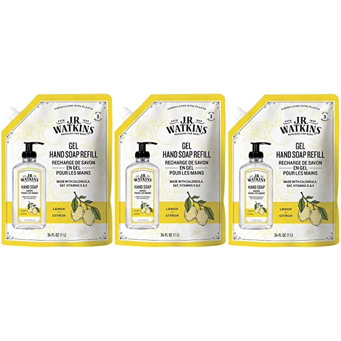J.R. Watkins Hand Soap Gel Refill Lemon (Pack of 3-34 Fl Oz) - Cozy Farm 