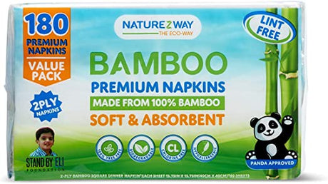 Naturezway Bamboo White Napkins - 12-Pack, 180-Count - Cozy Farm 