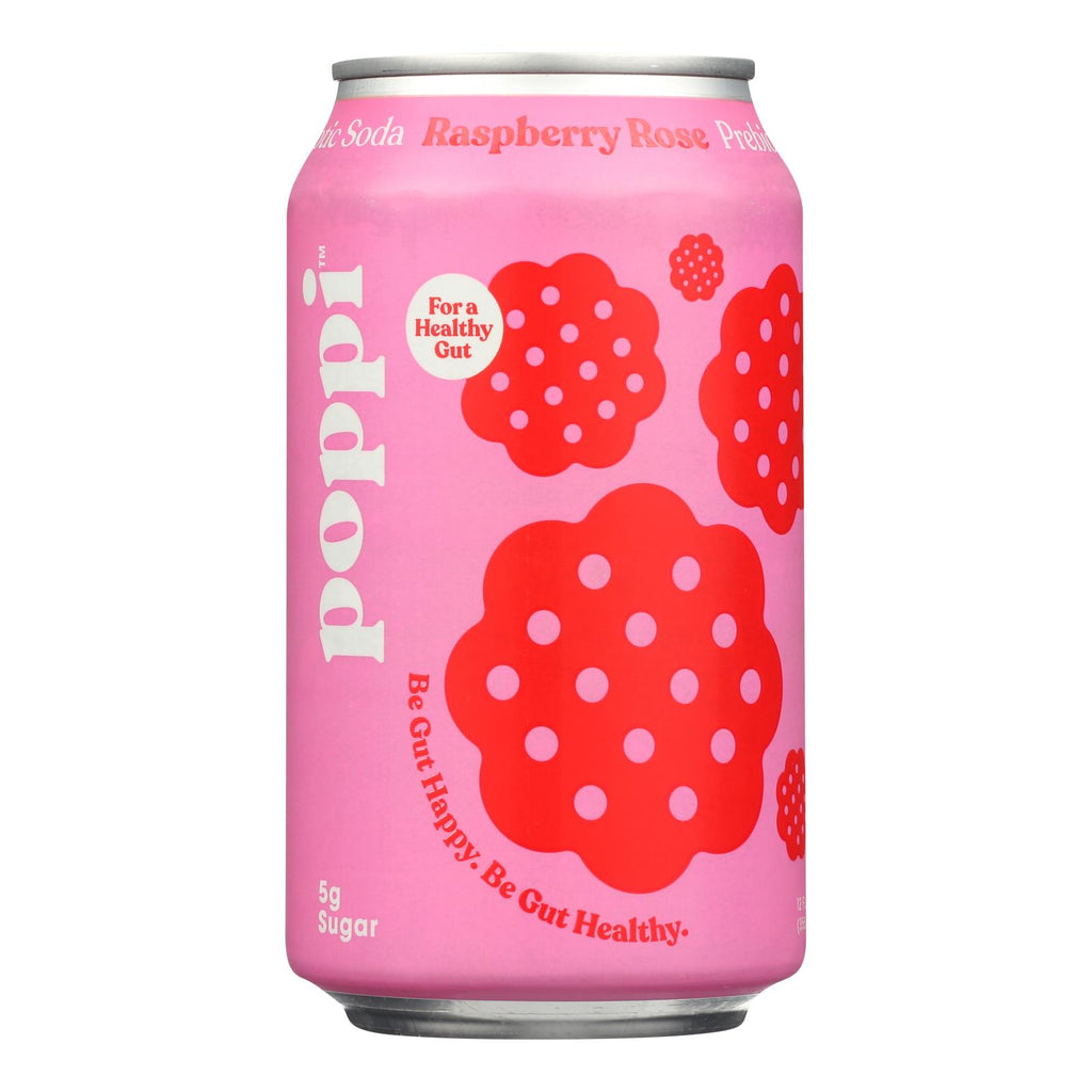Poppi Prebio Soda Raspberry Rose (Pack of 12-12 Fl Oz) - Cozy Farm 
