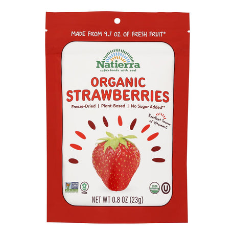 Natierra Premium Non-GMO Dried Whole Strawberries (Pack of 12 - 0.8 Oz) - Cozy Farm 