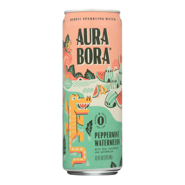 Aura Bora Sparkling Permeant Watermelon (Pack of 12 - 12 Oz.) - Cozy Farm 