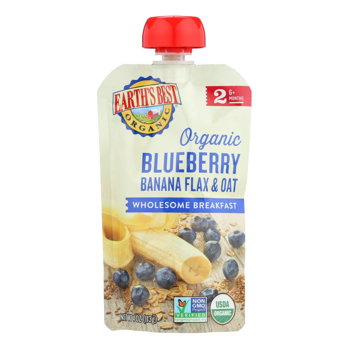 Earth's Best - Pouch Ban Blueberry Oat - Case Of 12-3.5 Oz - Cozy Farm 