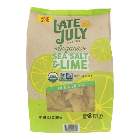 Late July Sea Salt Lime Tortilla Chips (Pack of 9 - 10.1 Oz) - Cozy Farm 