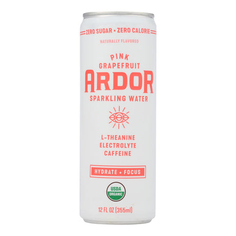 Ardor Sparkling Pink Grapefruit Water, 12 Fl Oz (Pack of 12) - Cozy Farm 