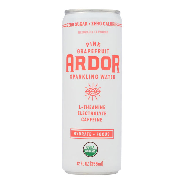 Ardor Sparkling Pink Grapefruit Water, 12 Fl Oz (Pack of 12) - Cozy Farm 