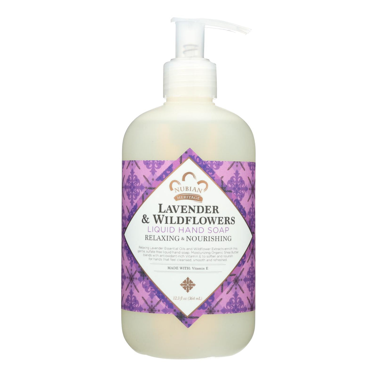 Nubian Heritage Liquid Hand Soap, Lavender & Wildflower, 12 Fl Oz - Cozy Farm 