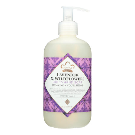 Nubian Heritage Liquid Hand Soap, Lavender & Wildflower, 12 Fl Oz - Cozy Farm 