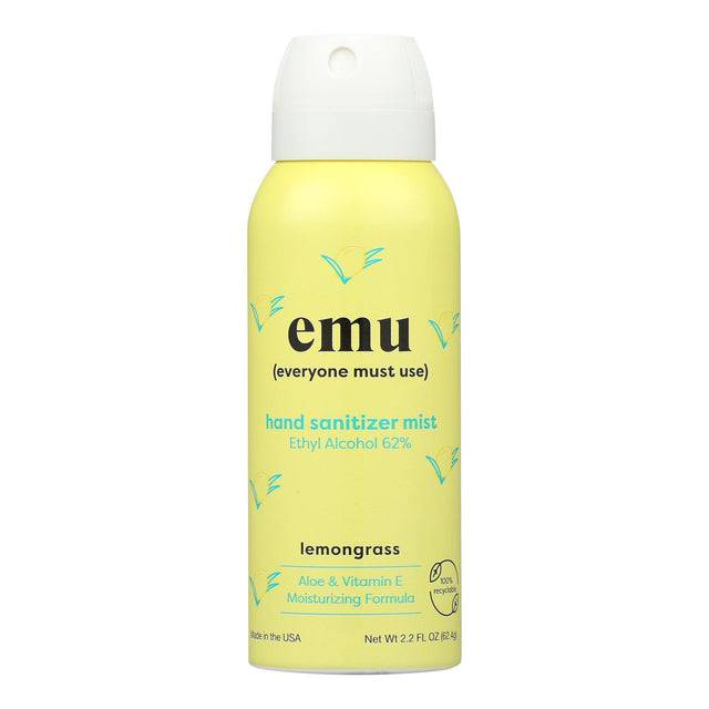 Emu Hand Sanitizer Lemongrass Mist, 6 Pack of 2.2 Oz - Cozy Farm 