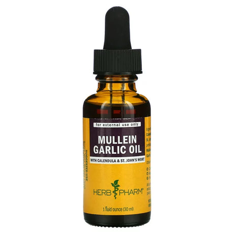 Herb Pharm Mullein-Garlic Oil with Calendula and St. John's Wort - Ear Health Support - 1 Fl Oz - Cozy Farm 
