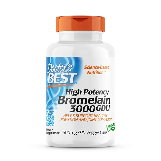 Doctor's Best Bromelain Hi-Potency 3000 GDU (Pack of 90 Veggie Capsules) - Cozy Farm 